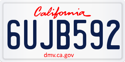 CA license plate 6UJB592