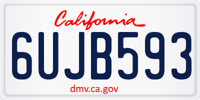 CA license plate 6UJB593