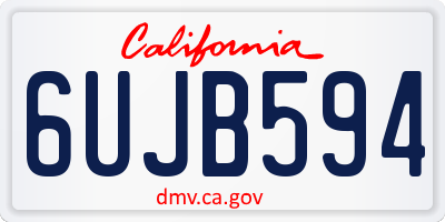 CA license plate 6UJB594