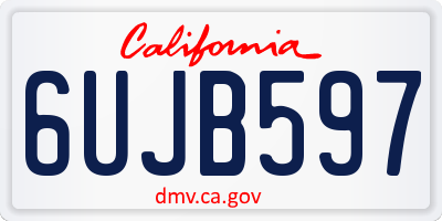 CA license plate 6UJB597
