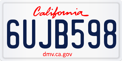 CA license plate 6UJB598