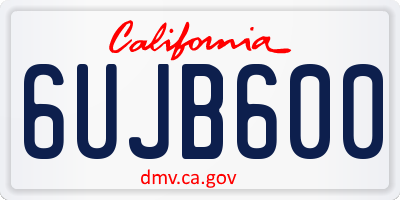 CA license plate 6UJB600