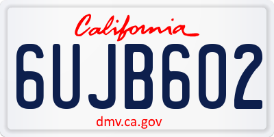 CA license plate 6UJB602