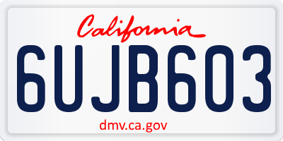 CA license plate 6UJB603