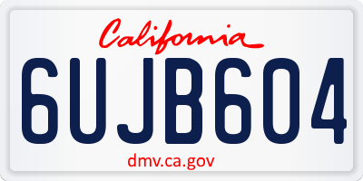CA license plate 6UJB604
