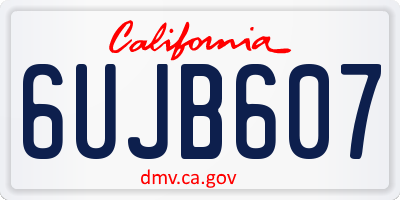 CA license plate 6UJB607
