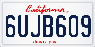 CA license plate 6UJB609