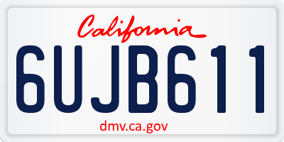 CA license plate 6UJB611