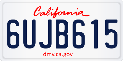 CA license plate 6UJB615