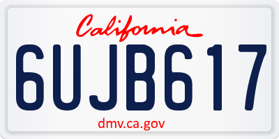 CA license plate 6UJB617