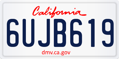 CA license plate 6UJB619