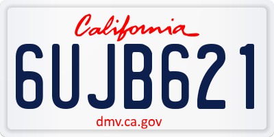 CA license plate 6UJB621
