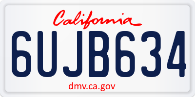 CA license plate 6UJB634
