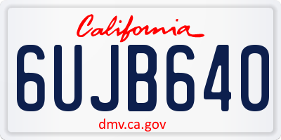 CA license plate 6UJB640