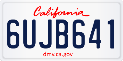 CA license plate 6UJB641