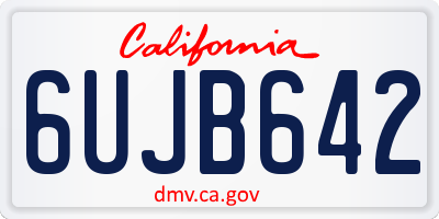 CA license plate 6UJB642