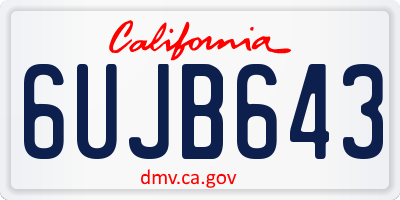 CA license plate 6UJB643