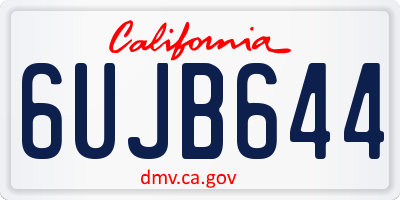 CA license plate 6UJB644