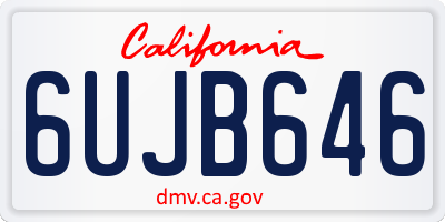 CA license plate 6UJB646