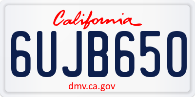 CA license plate 6UJB650