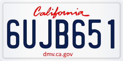 CA license plate 6UJB651