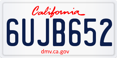 CA license plate 6UJB652