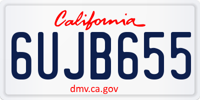 CA license plate 6UJB655