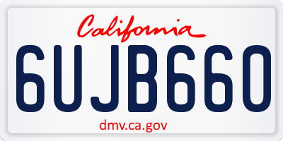 CA license plate 6UJB660