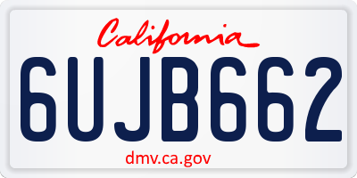 CA license plate 6UJB662