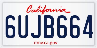 CA license plate 6UJB664