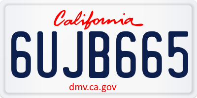 CA license plate 6UJB665