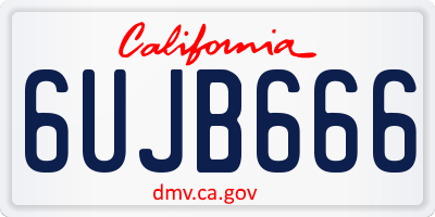 CA license plate 6UJB666