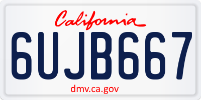 CA license plate 6UJB667