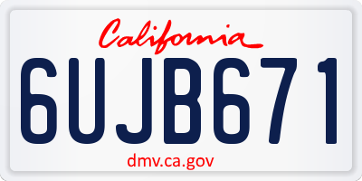 CA license plate 6UJB671