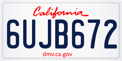 CA license plate 6UJB672