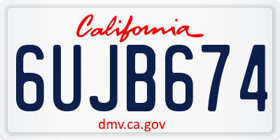 CA license plate 6UJB674