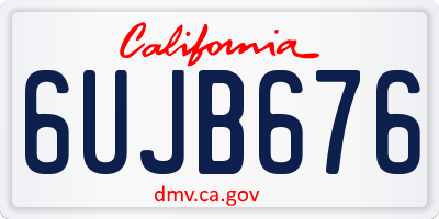 CA license plate 6UJB676