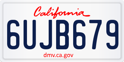CA license plate 6UJB679