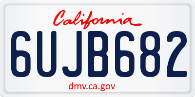 CA license plate 6UJB682