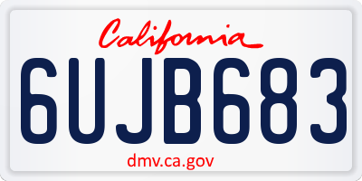 CA license plate 6UJB683
