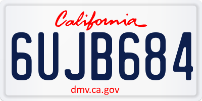 CA license plate 6UJB684