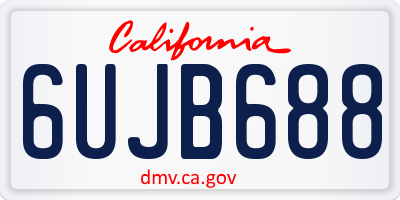 CA license plate 6UJB688