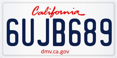 CA license plate 6UJB689