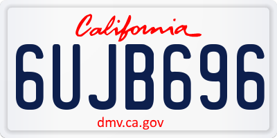 CA license plate 6UJB696