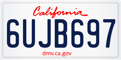 CA license plate 6UJB697