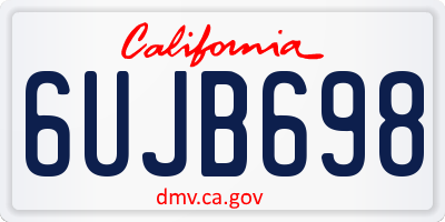 CA license plate 6UJB698