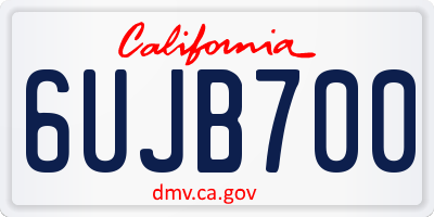 CA license plate 6UJB700