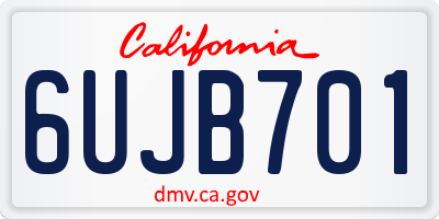 CA license plate 6UJB701