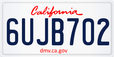 CA license plate 6UJB702