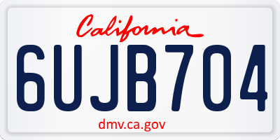 CA license plate 6UJB704